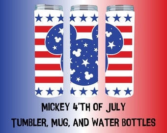 Gobelet, mug ou bouteille d'eau Mickey le 4 juillet