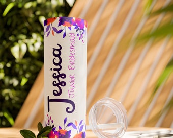 Bottiglia d'acqua personalizzata per regali di proposta per damigella d'onore junior Bicchiere personalizzato per damigella d'onore junior, regalo di ringraziamento per la festa di nozze