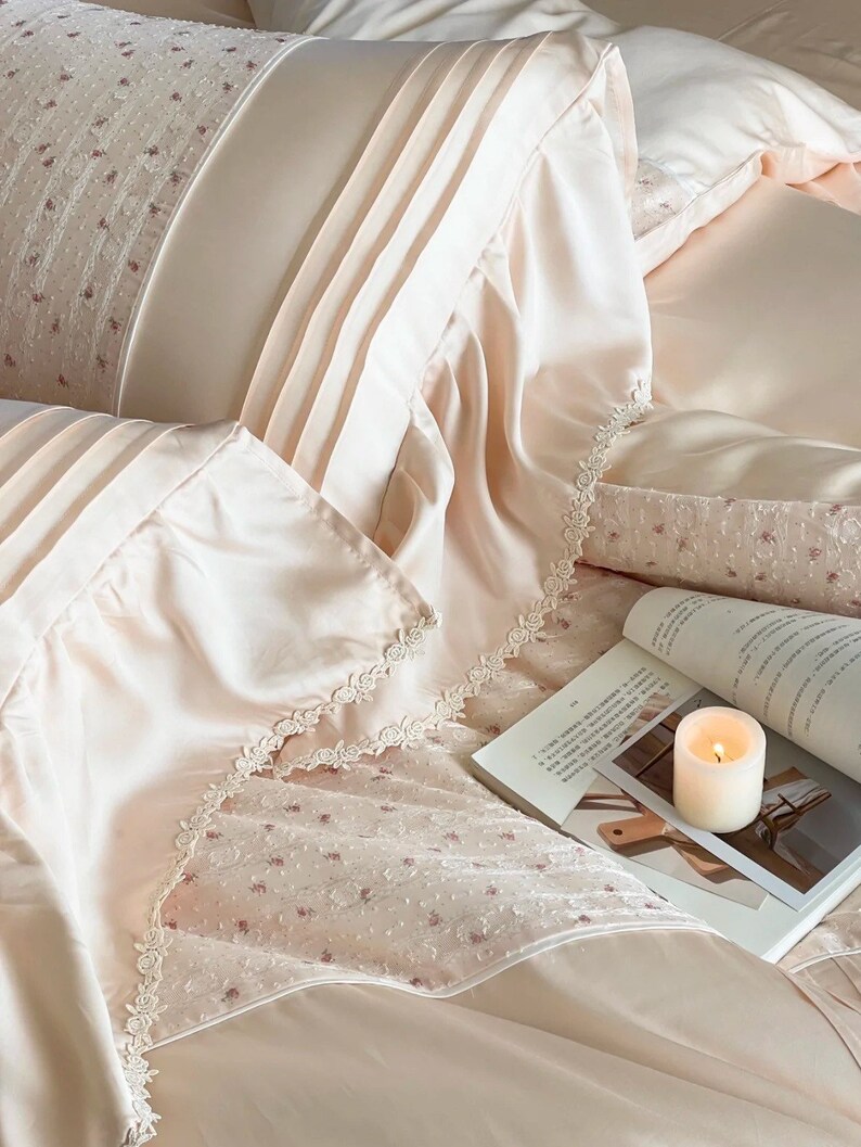 Tencel Lyocell Ruffled Bedding Set 4pcs Tencel Lyocell Etsy