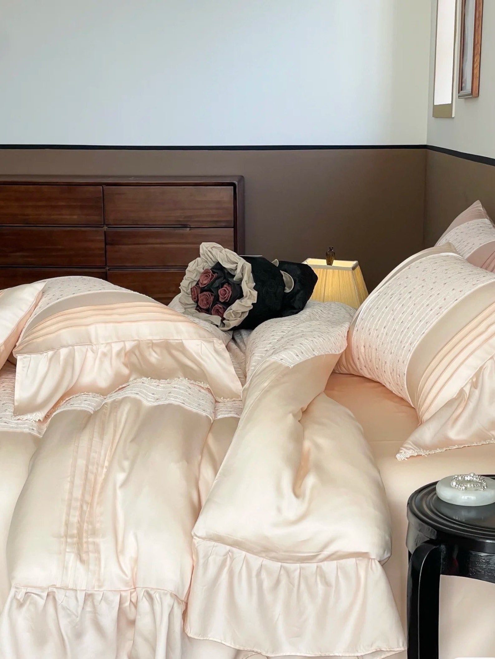 Tencel Lyocell Ruffled Bedding Set 4pcs Tencel Lyocell Etsy