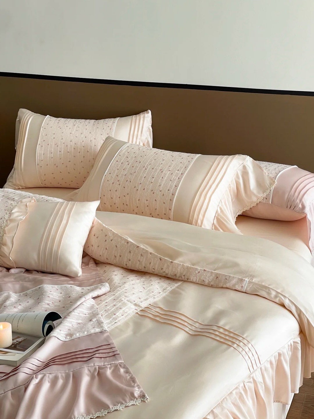 Tencel Lyocell Ruffled Bedding Set 4pcs Tencel Lyocell Etsy