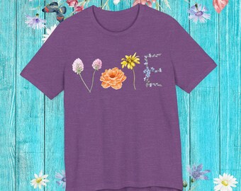 T-shirt bloemenstem, empowermentshirt, uniseks stemkleding, milieuvriendelijk cadeau, T-shirt steun democratie