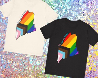 T-shirt "See you in Court" Progress Pride, Governor Mills Maine Resistance, support trans- en queer-jeugd, lgbtq