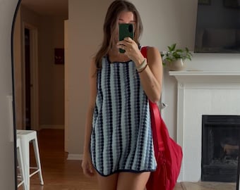 blue patterned towel dress