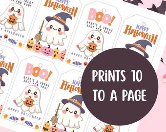 Cute Ghost Halloween Treat Tags | Printable Favor Tags (Digital Download)