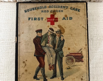 Early Johnson’s & Johnson’s Household Accident Case #11 | Advertising | Vintage | First Aid Kit