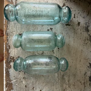Antique Japanese Aqua Glass Floats | Rolling Pin Foats|