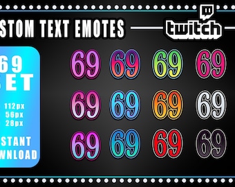 12x 69 Emote For Streamers | Twitch Emotes | Text Emote | Static Emote | Discord Emote | Pink |