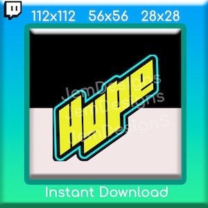 Twitch Hype Emote | Text | Streamer Graphics | Discord | Gamer | Cyber