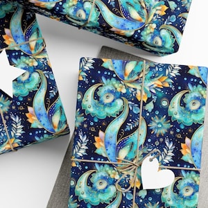Gorgeous Artistic Gift Wrap, Wedding Wrapping Paper, Birthday Gift Wrap, Premium Paper, Eco Friendly, Wrapping Paper Roll, 3 Sizes Available