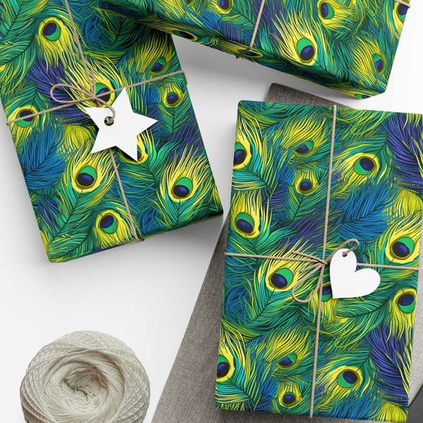 Peacock Wrapping Paper Etsy