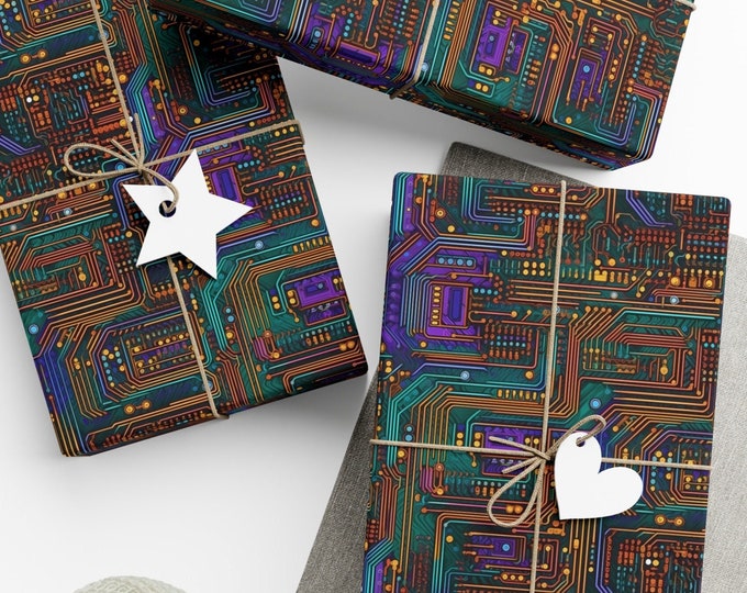 Engineer Gift Wrap, Wrapping Paper, Circuit Board Paper, High Tech Gift