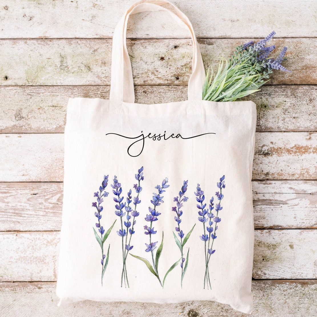 Purple Lavender Tote Bag / Personalized Tote Bag – Farmhouse for the Soul