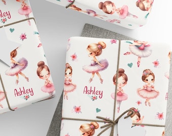 Personalized Ballet Gift Wrap, Sweet Ballerina Wrapping Paper, Premium Paper