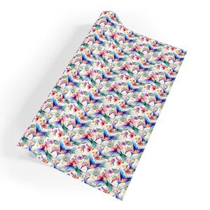 Hummingbird Gift Wrap, Birthday Wrapping Paper, Bird Lover Gift Wrap, Watercolor Design, Wrapping Paper Rolls, Eco Friendly, Wedding Paper image 6