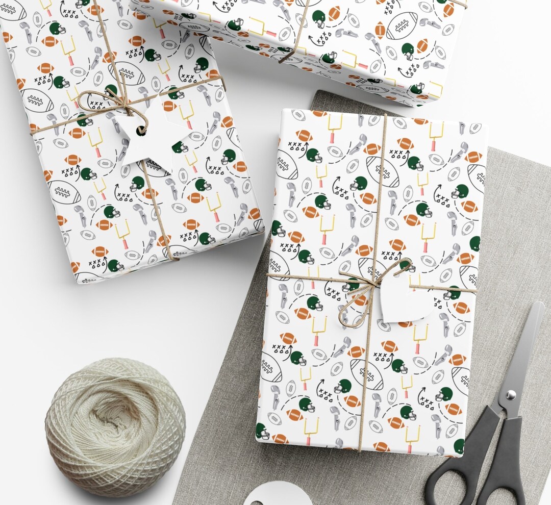 Football Gift Wrap, Football Wrapping Paper, Birthday Wrapping, Sports