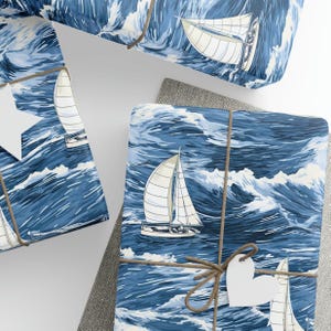 Sailing Wrapping Paper, Nautical Gift Wrap, Premium Paper, Wrapping Paper Rolls, 3 Sizes