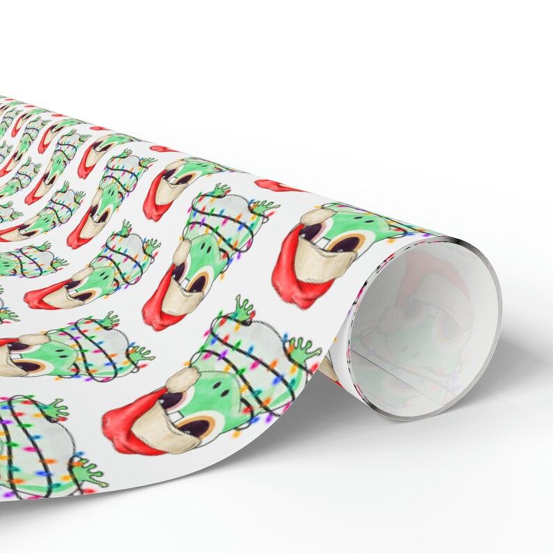 Frog Santa Christmas Gift Wrap, Funny Christmas Wrapping Paper, Fun Holiday Gift Wrap, Wrapping