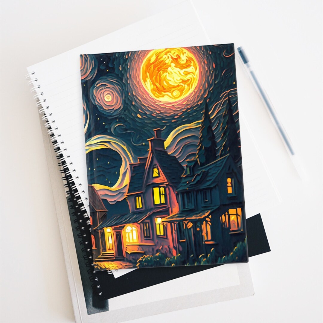 Hardcover Starry Night Journal, Van Gogh Inspired Design, Artistic ...