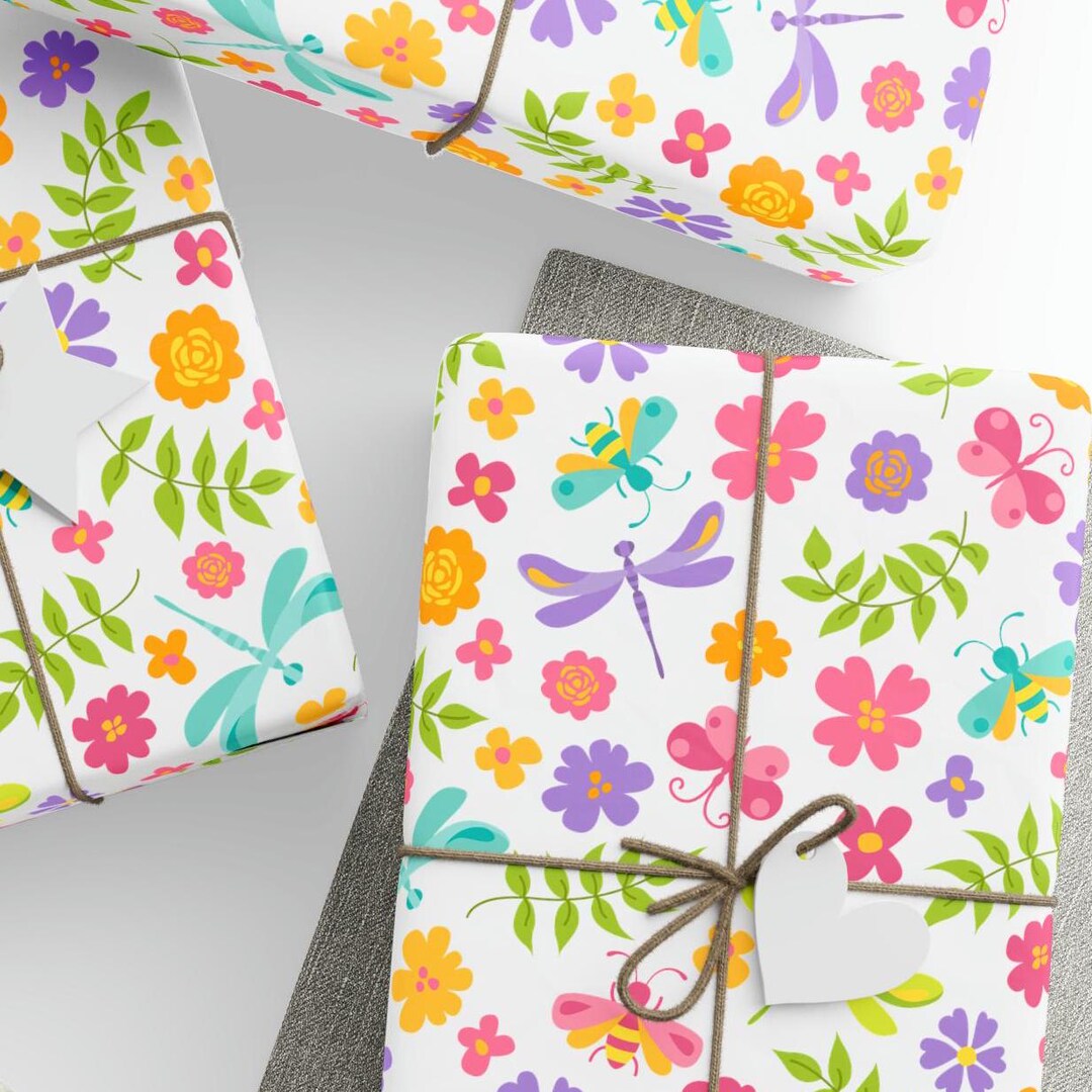 Summer Flowers Gift Wrap, Wrapping Paper Rolls, 3 Sizes - Etsy
