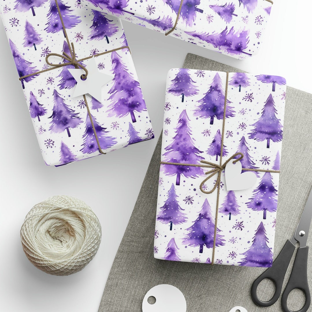 Purple Christmas Wrapping Paper 