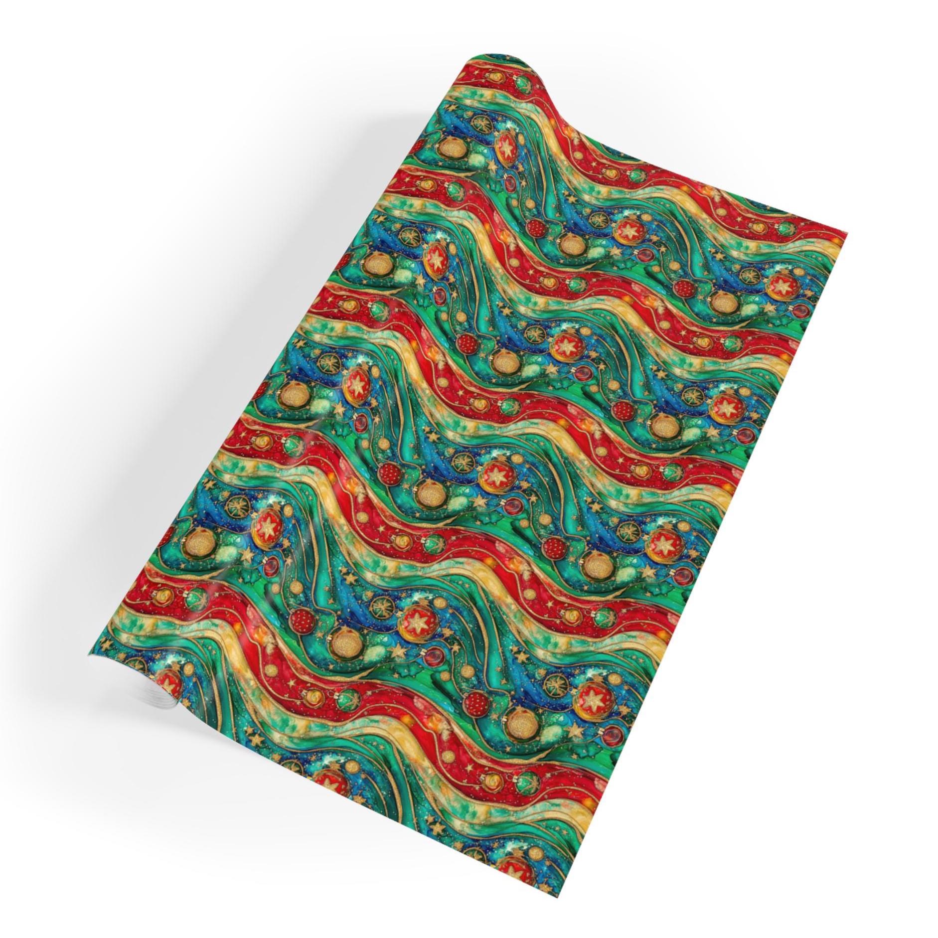 Festive Christmas Wrapping Paper, Creative Abstract Design, Holiday ...