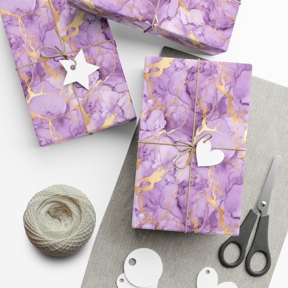 Purple and gold wrapping paper deals