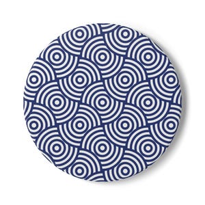 Blue Ceramic Coaster, Classic Navy Blue Pattern, Home Decor Gift, Housewarming Gift, Round or Square Coasters Sets