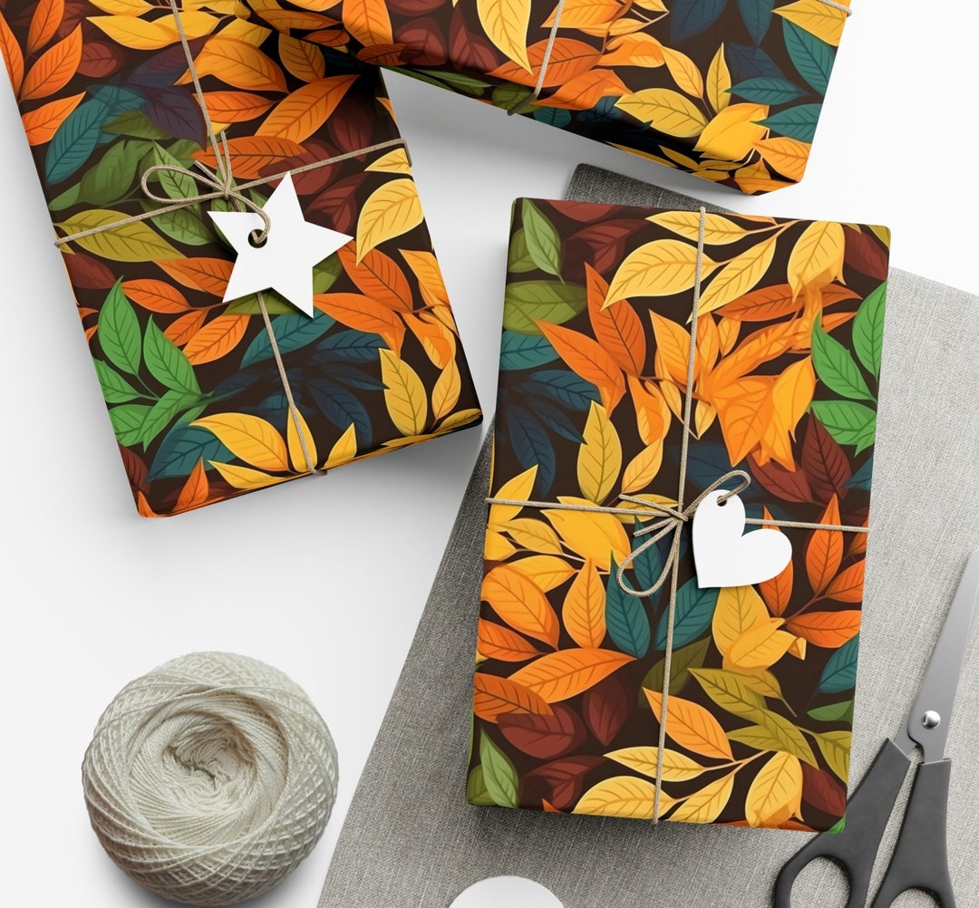 Autumn Leaves Gift Wrap Wrapping Paper Rolls Fall Leaves - Etsy