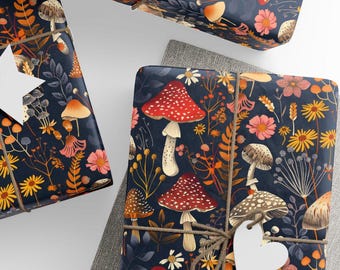 Mushroom Forest Gift Wrap, Mushroom Wrapping Paper, Mystical Gift Wrap, Premium Paper, Eco Friendly, Wrapping Paper Rolls, 3 Sizes