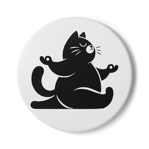 Yoga Cat Set of 4 Coasters, Ceramic Cat Coasters, Cat Lover Gift, Cat Mom Gift, Birthday Gift, Housewarming Gift, Coaster Sets