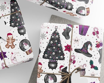 Christmas/Halloween Wrapping Paper, Fun Christmas Gift Wrap, Wrapping Paper Rolls, 3 Sizes