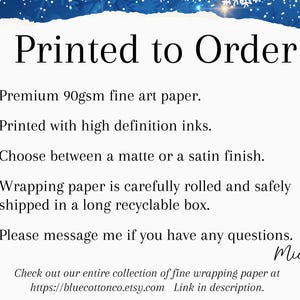Vintage Christmas Wrapping Paper, Winter Holiday Gift Wrap, Toile Style Design, Premium Paper, Wrapping Paper Rolls, 3 Sizes image 3