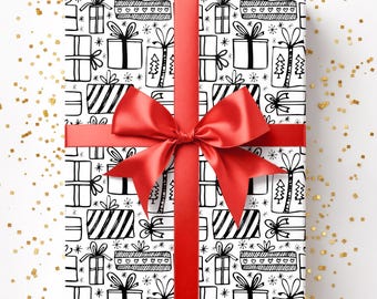 Christmas Gift Wrap, Holiday Wrapping Paper, Premium Paper, Wrapping Paper Rolls, 3 Sizes
