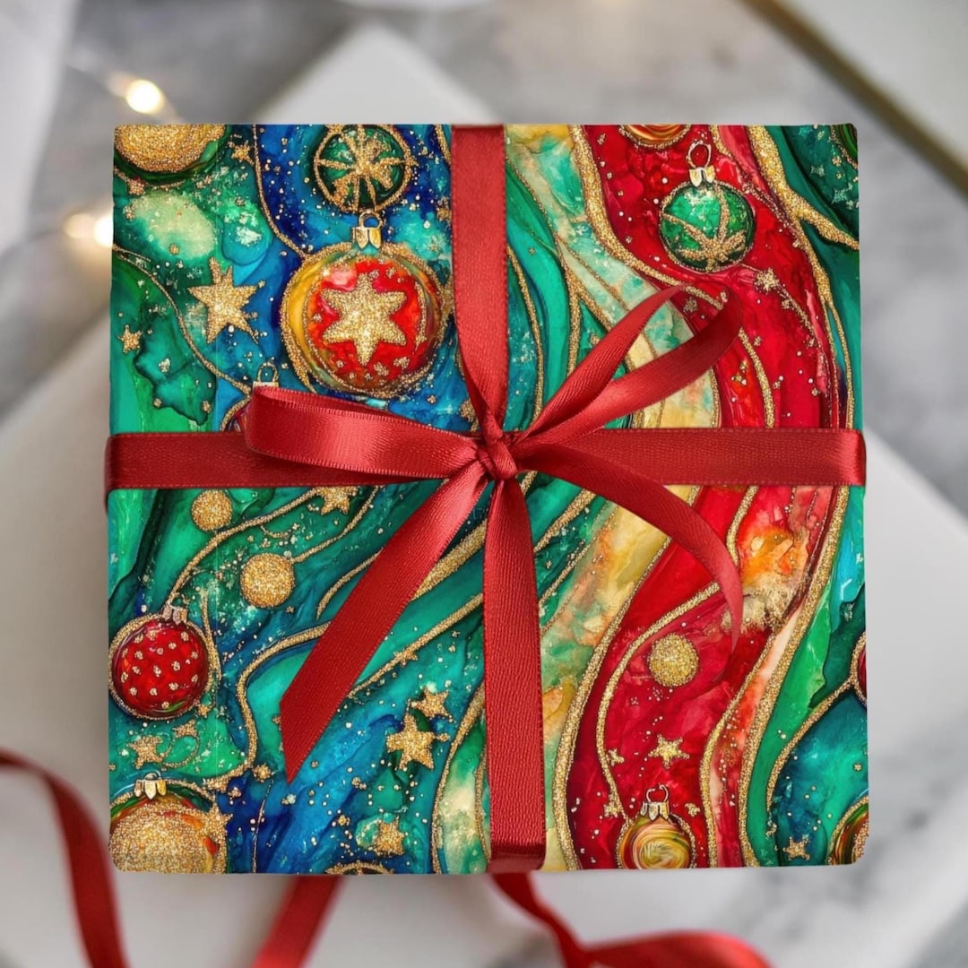 Festive Christmas Wrapping Paper, Creative Abstract Design, Holiday ...