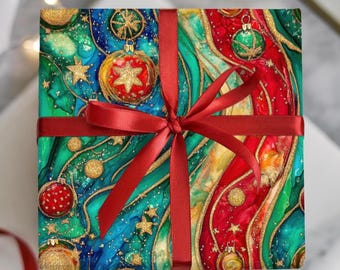 Festive Christmas Wrapping Paper, Creative Abstract Design, Holiday Wrapping Paper, Premium Paper, Wrapping Paper Rolls, 3 Sizes
