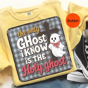 Holy Ghost Christian Halloween Shirt or Sweatshirt –  retro Jesus Religious Fall Shirt – Comfort Colors Vintage Faith Tee – Christian Gift