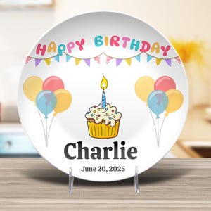 1st birthday plate - smash plate cupcake plate -first birthday - unbreakable -  first birthday smash cake- personalized birthday plate