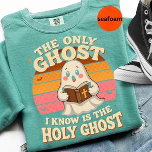 Heilige Geest christelijk Halloween-shirt of sweatshirt – retro Jezus-religieuze herfstshirt – comfortabele kleuren vintage Faith-T-shirt – christelijk cadeau