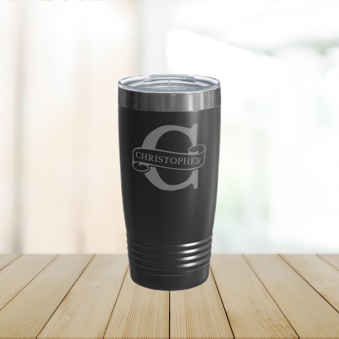 Custom Split Monogram 20oz Insulated Tumbler Personalized Gift, Durable