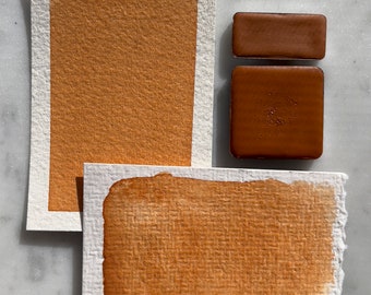 Burnt Orange | Handmade Watercolor | Half pan | Quarter Pan
