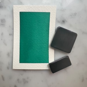 Deep Teal | Handmade Watercolor | Half pan | Quarter pan