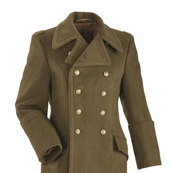 Style militaire des années 1970, officiers de l'armée hongroise à double boutonnage, manteau en laine pardessus pour homme, manteau long militaire, pois, meilleur cadeau pour lui