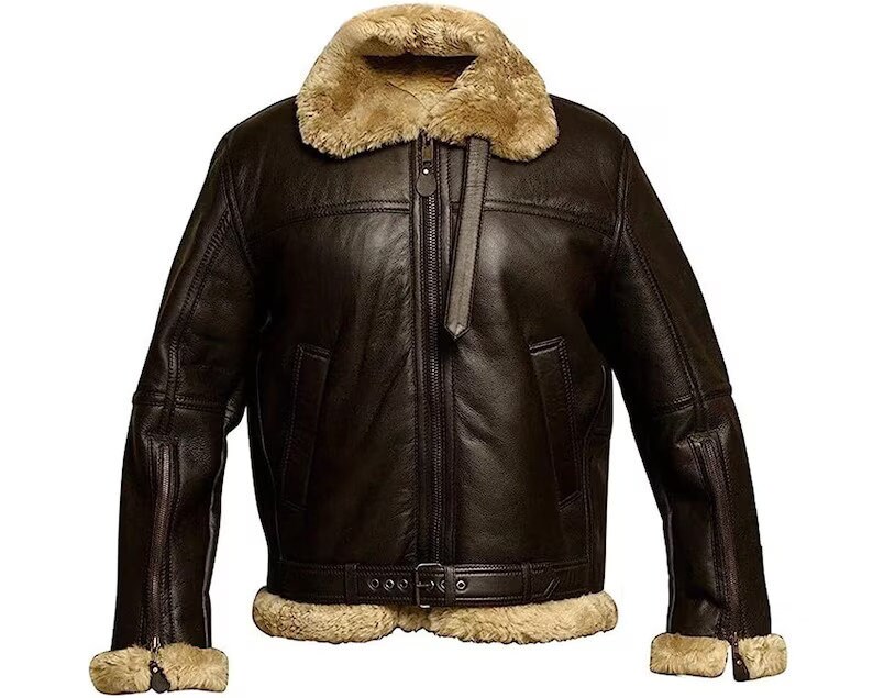 Denny&Dora Mens Sheepskin Shearling Jacket B-7 Sheepskin