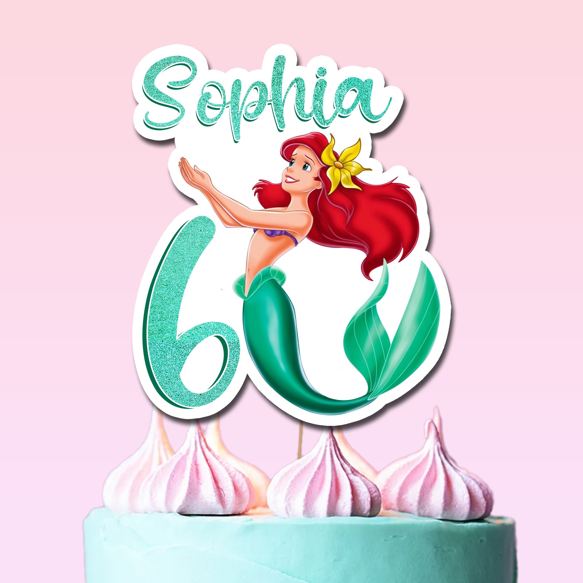 Little Mermaid Birthday Party Cake Toppers Little Mermaid Ariel Little Mermaid Birthday Party Cake Toppers Little Mermaid Ariel