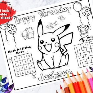 Pokemon Pikachu Activity Coloring Page Pikachu Coloring - Etsy