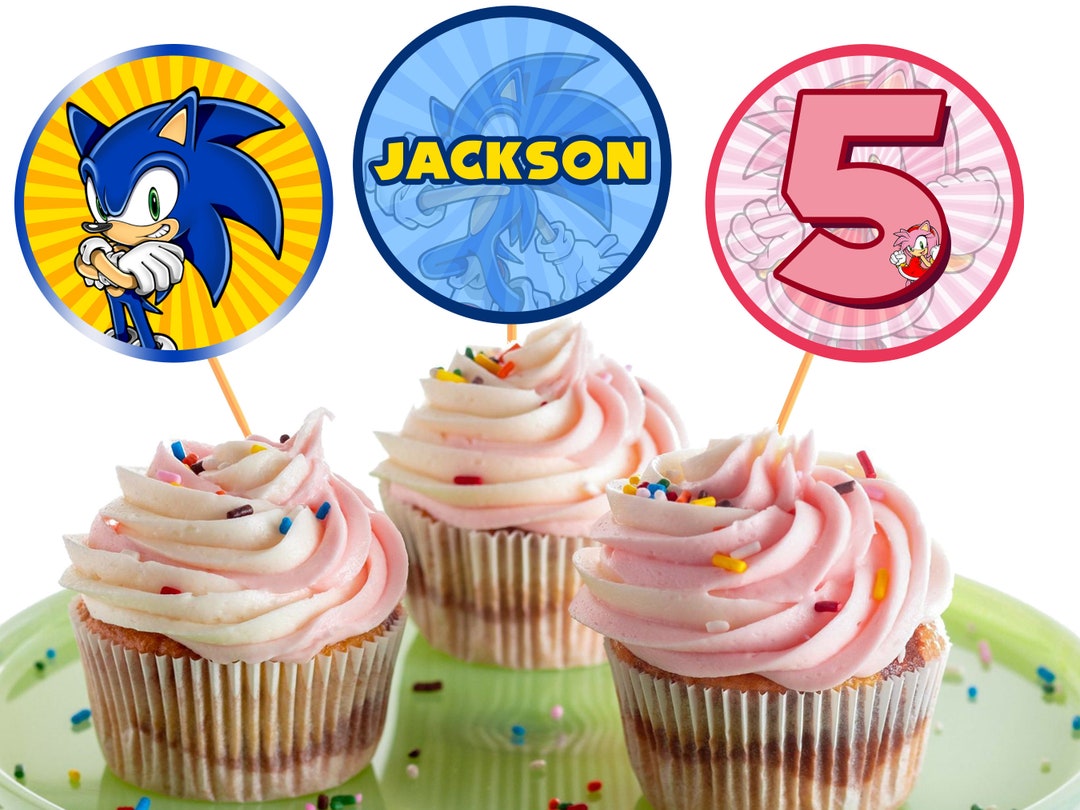 Sonic Cupcake Topper Printable Sonic Cupcake Topper Sonic Etsy