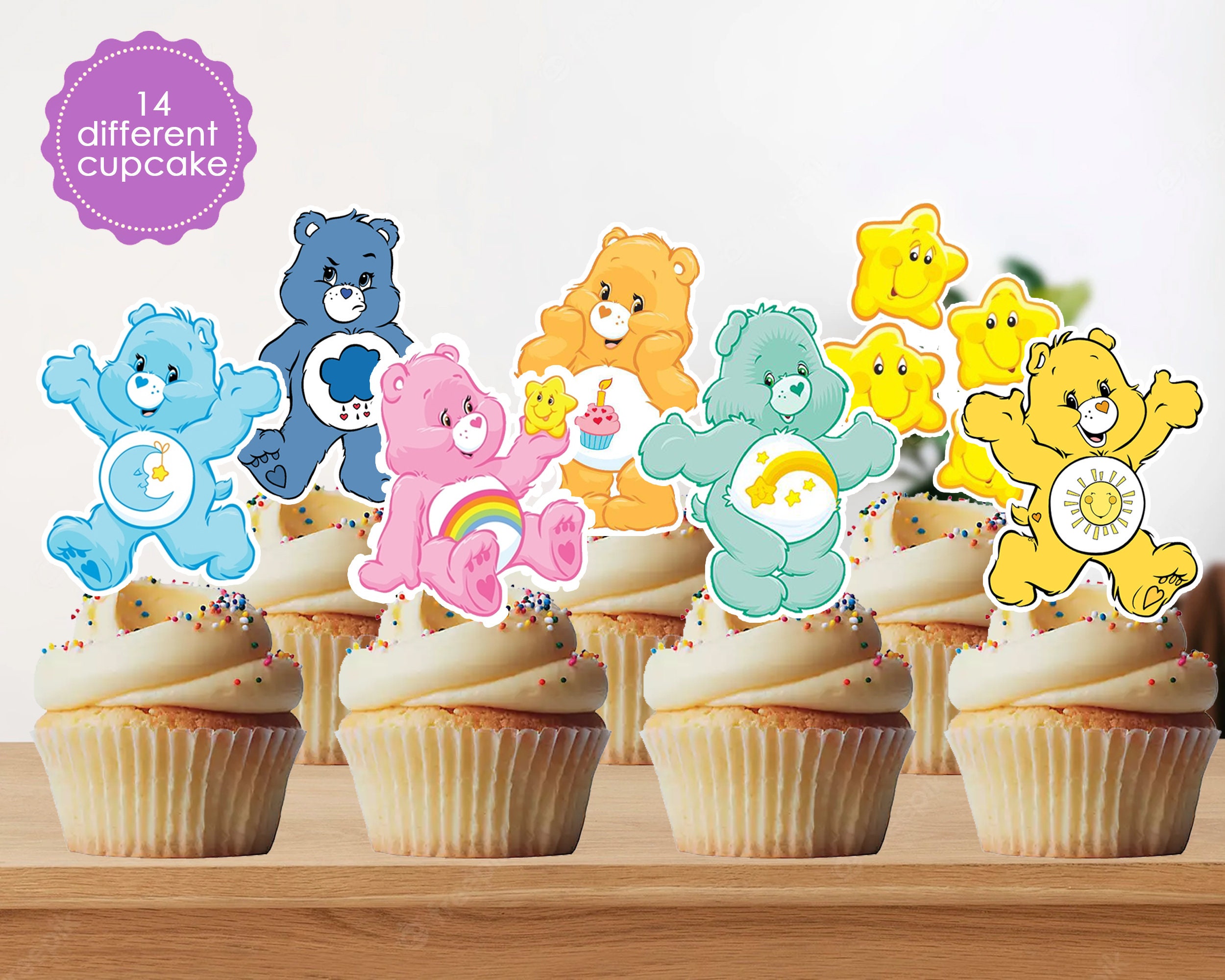 Instant Download Care Bears Cake Topper Care Bears Cupcake Etsy UK