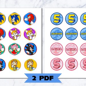 Sonic Cupcake Toppers Printable