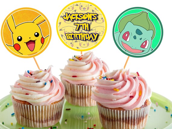 Pokemon Cupcake Topper Printable Pokemon Cupcake Topper - Etsy